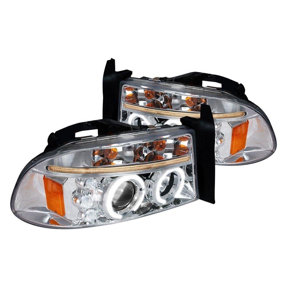 Spec-D Projector Headlights Dodge Dakota (97-04) Durango (98-03) Halo or SMD LED Strip - Black or Chrome