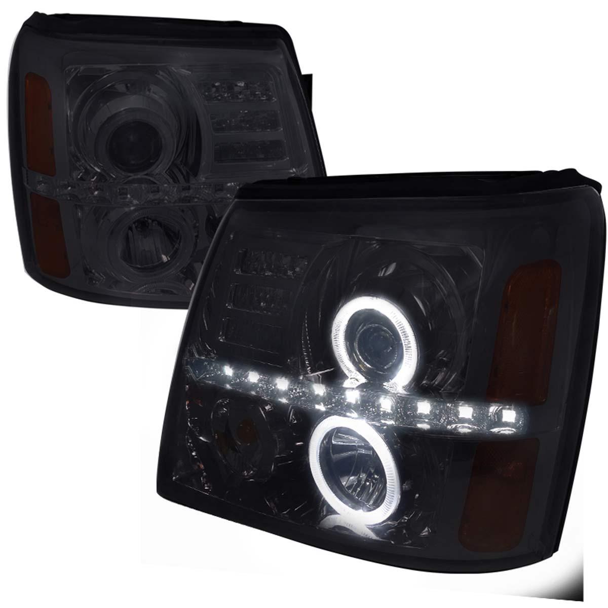 Spec-D Projector Headlights Cadillac Escalade (02-06) Dual Halo LED - Black / Chrome / Tinted