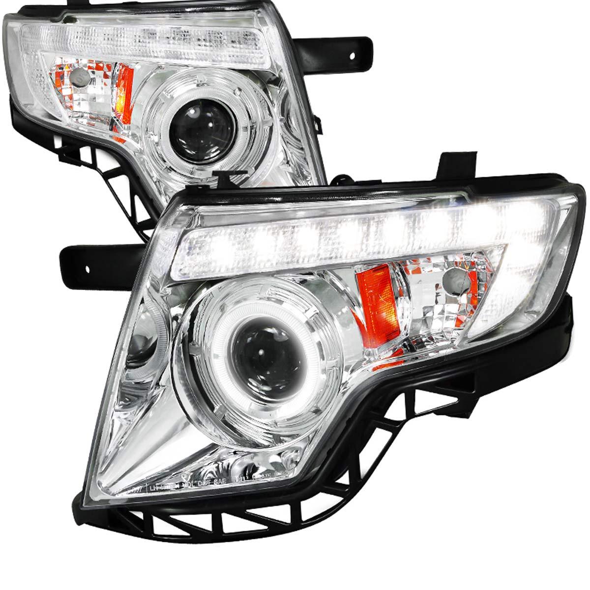 Spec-D Projector Headlights Ford Edge (07-10) Halo w/ LED Bar - Black or Chrome
