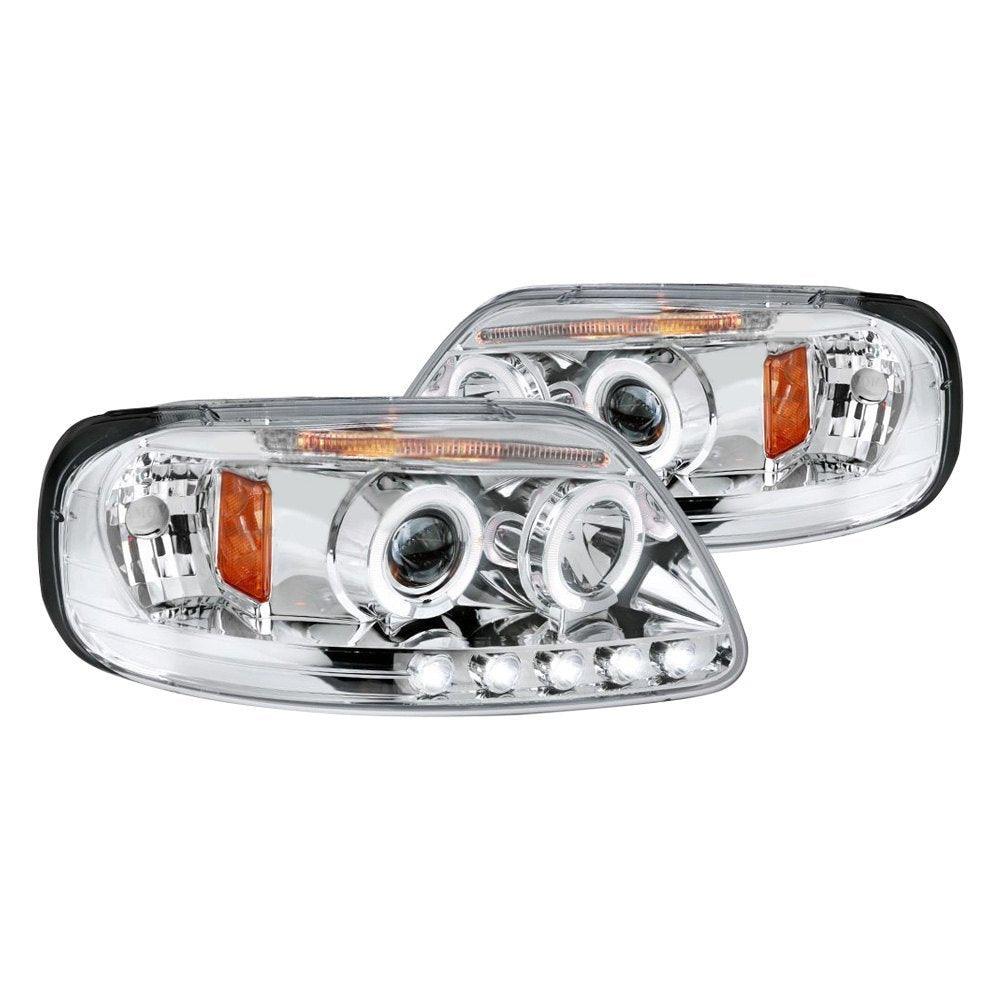Spec-D Projector Headlights Ford F150 (97-03) Expedition (97-02) Halo w/ LED Accents - Black or Chrome