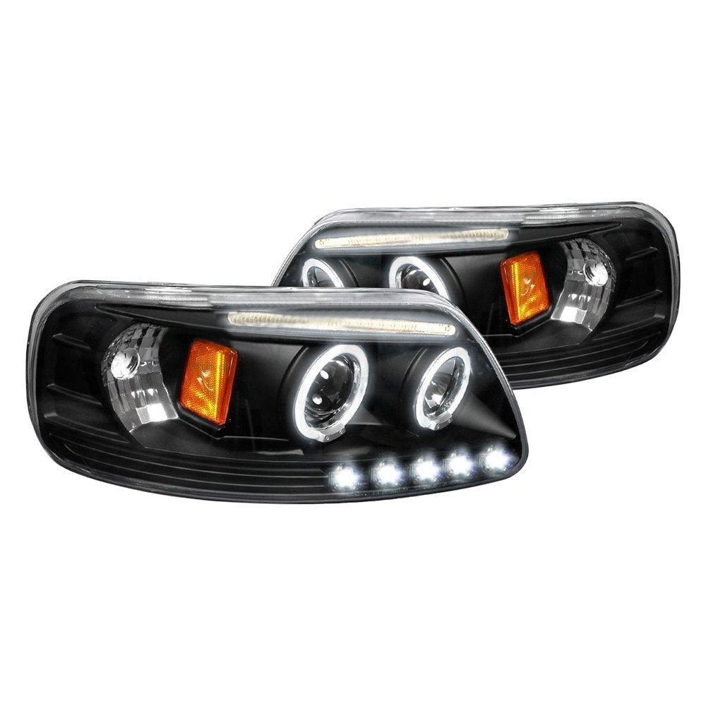 Spec-D Projector Headlights Ford F150 (97-03) Expedition (97-02) Halo w/ LED Accents - Black or Chrome