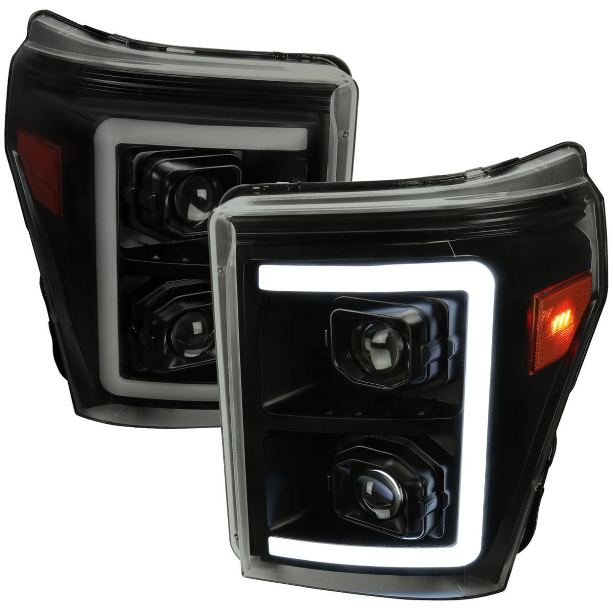 Spec-D Projector Headlights Ford F250 F350 F450 F550 (11-16) Switchback Sequential - Black / Tinted / Clear