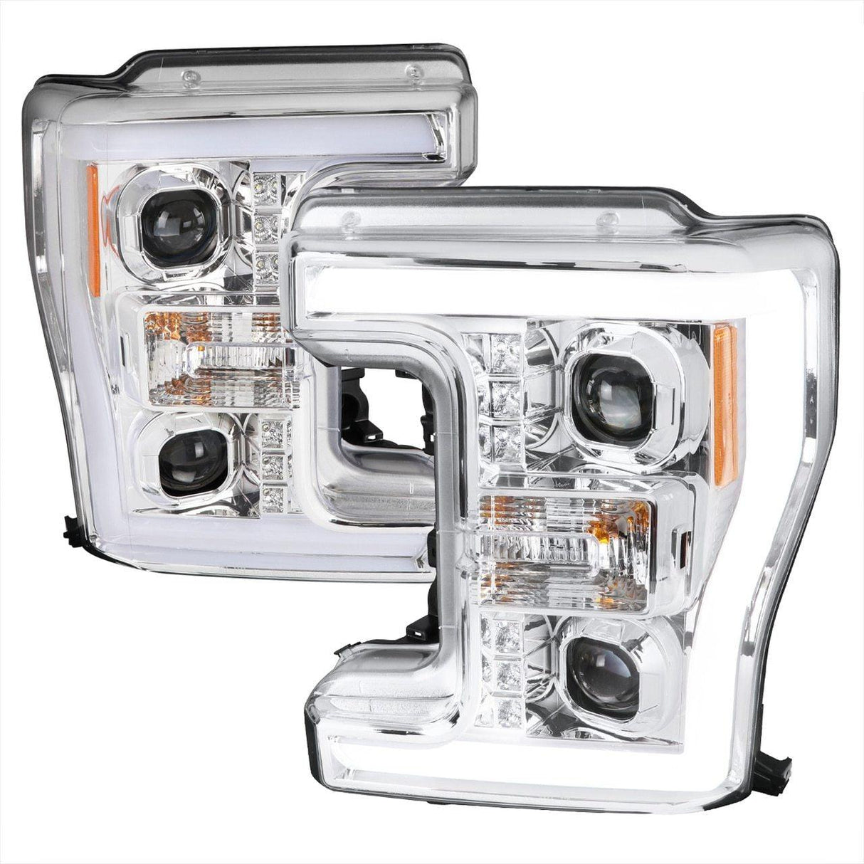 Spec-D Projector Headlights Ford F250 F350 F450 (17-18-19) Switchback LED C-Bar