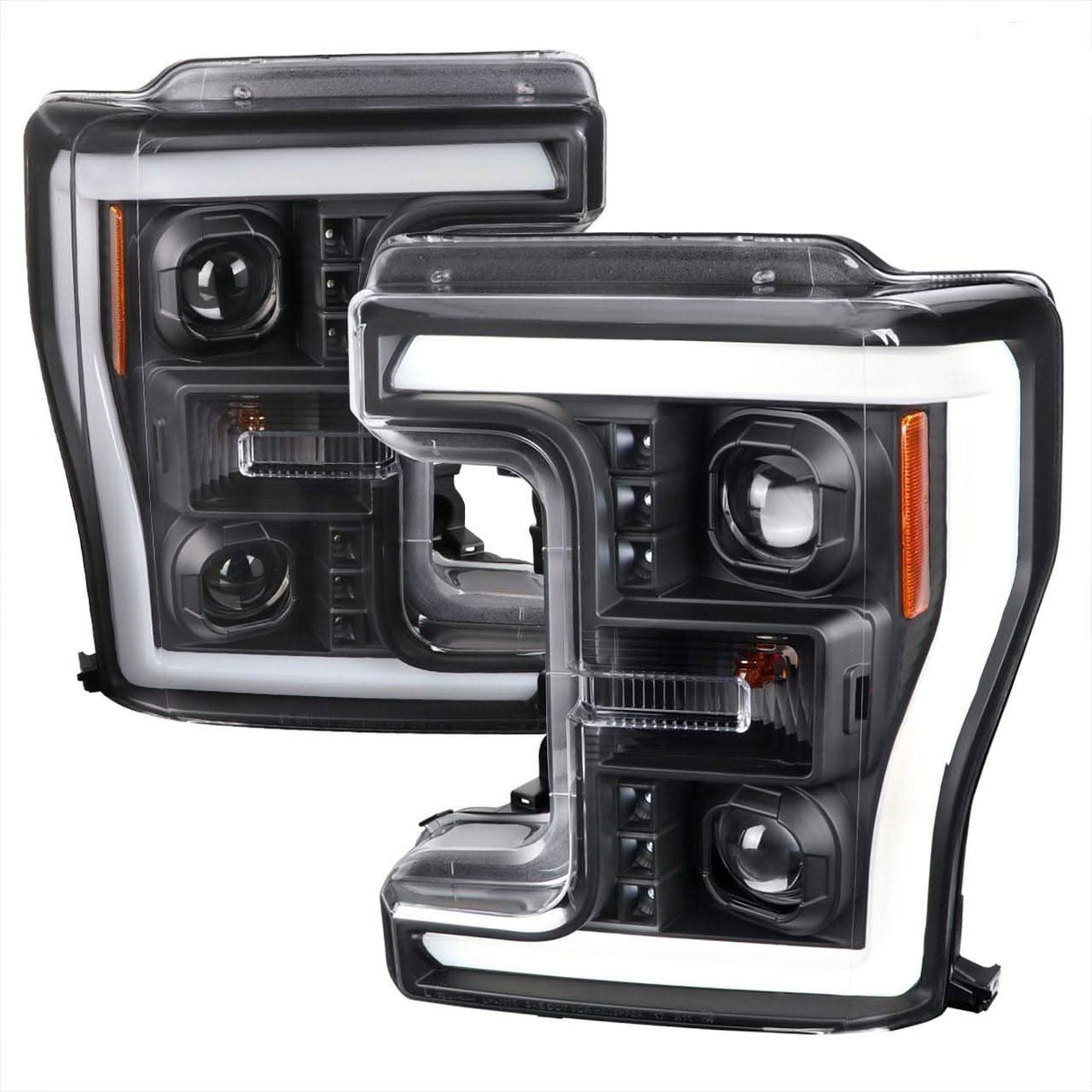 Spec-D Projector Headlights Ford F250 F350 F450 (17-18-19) Switchback LED C-Bar