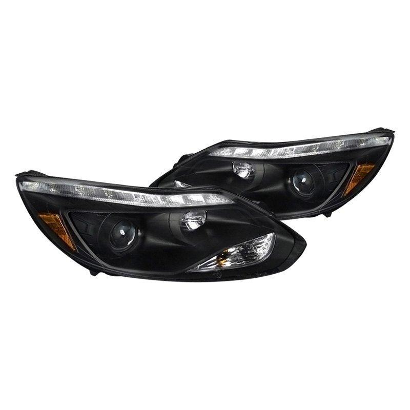 Spec-D Projector Headlights Ford Focus (2012-2013-2014) DRL LED Black
