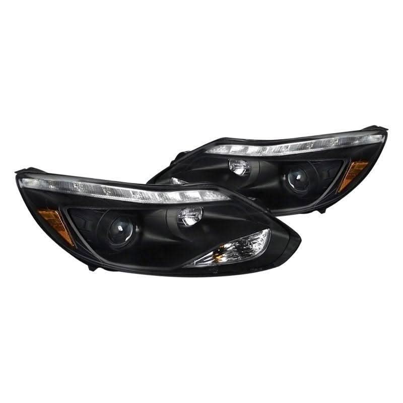 Spec-D Projector Headlights Ford Focus (2012-2013-2014) DRL LED Black