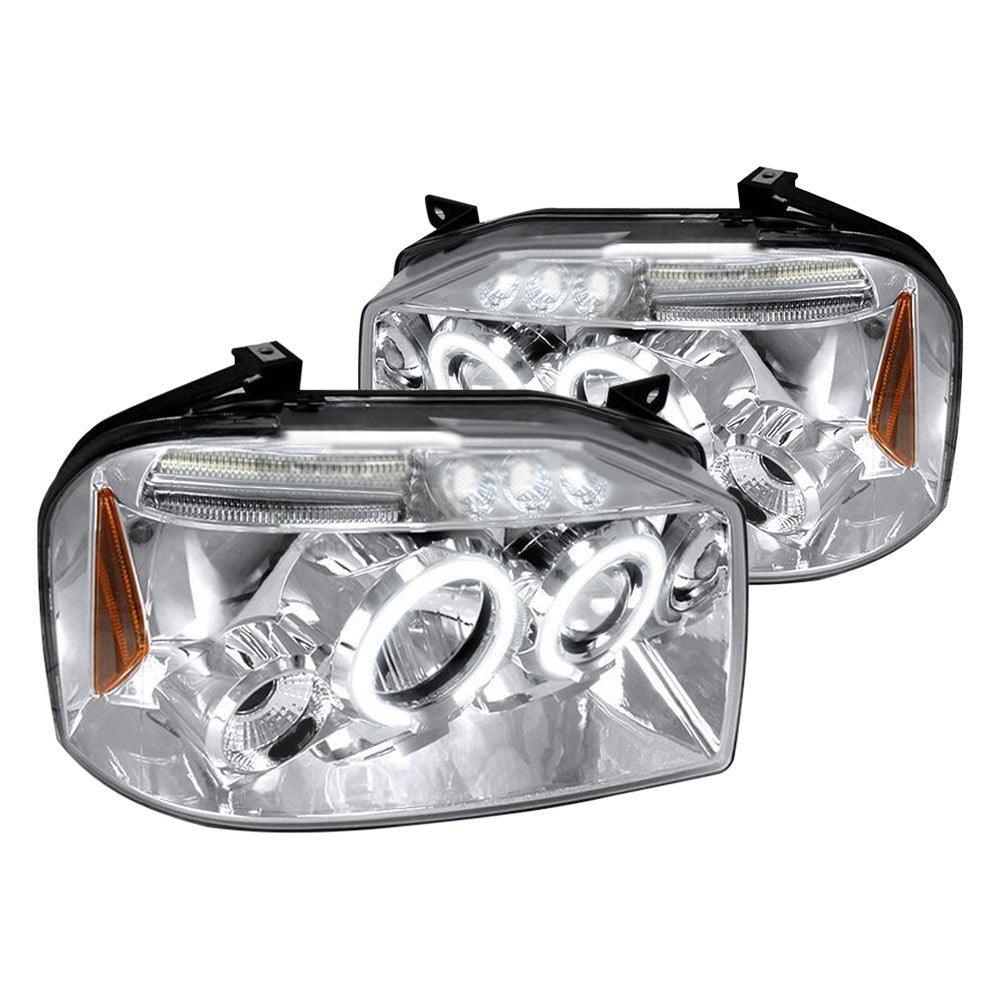 Spec-D Projector Headlights Nissan Frontier (2001-2004) LED Dual Halo - Black or Chrome