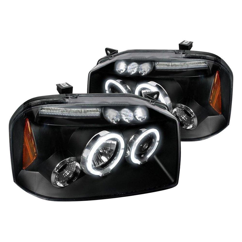 Spec-D Projector Headlights Nissan Frontier (2001-2004) LED Dual Halo - Black or Chrome