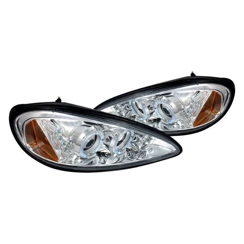 Spec-D Projector Headlights Pontiac Grand Am (99-05) Halo LED - Black or Chrome