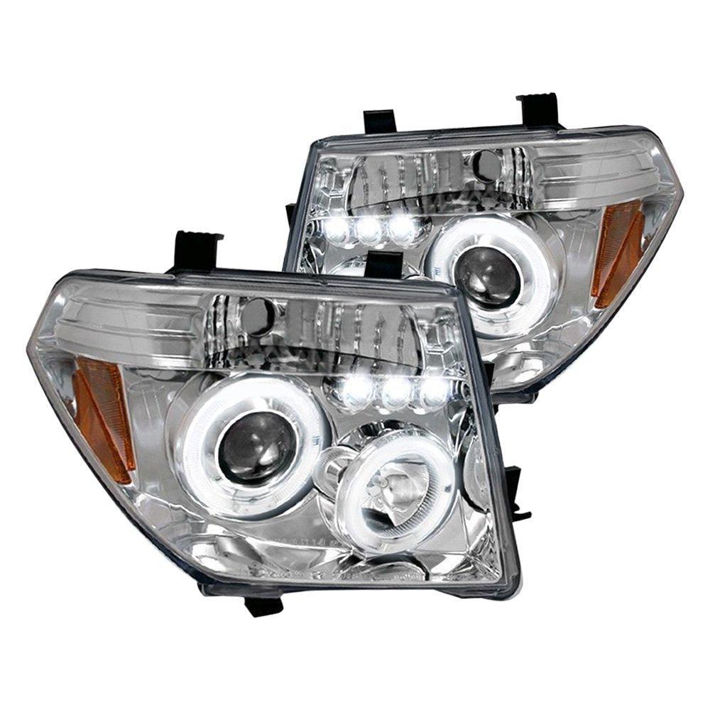 Spec-D Projector Headlights Nissan Frontier (05-08) Pathfinder (05-07) Dual LED Halo - Black or Chrome