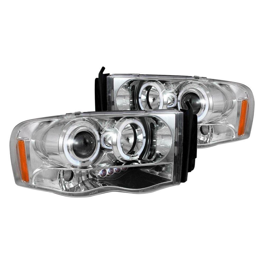 Spec-D Projector Headlights Ram 1500 (02-05) Ram 2500/3500 (03-05) Halo LED - Black / Chrome / Smoked