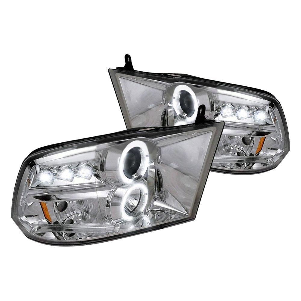 Spec-D Projector Headlights Dodge Ram (09-18) w/ Halo LED - Black or Chrome Housing