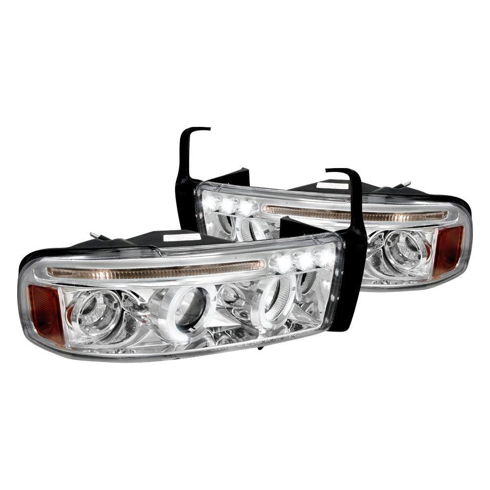 Spec-D Projector Headlights Dodge Ram (94-01) Dual LED Halo - Black or Chrome