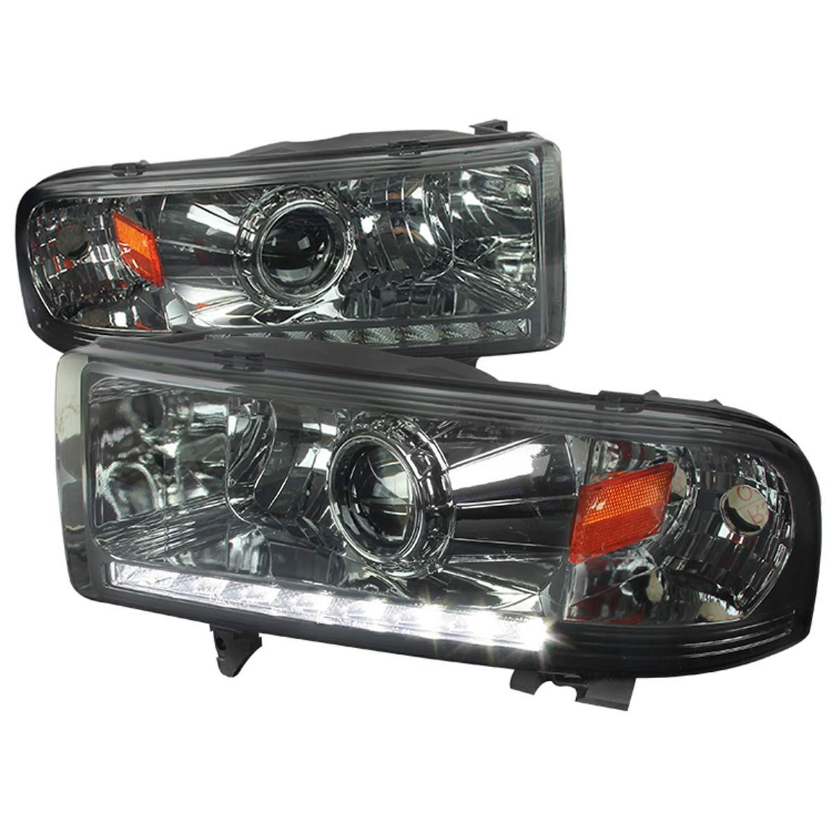 Spec-D Projector Headlights Dodge Ram (94-01) LED DRL Strip - Black / Smoked / Chrome