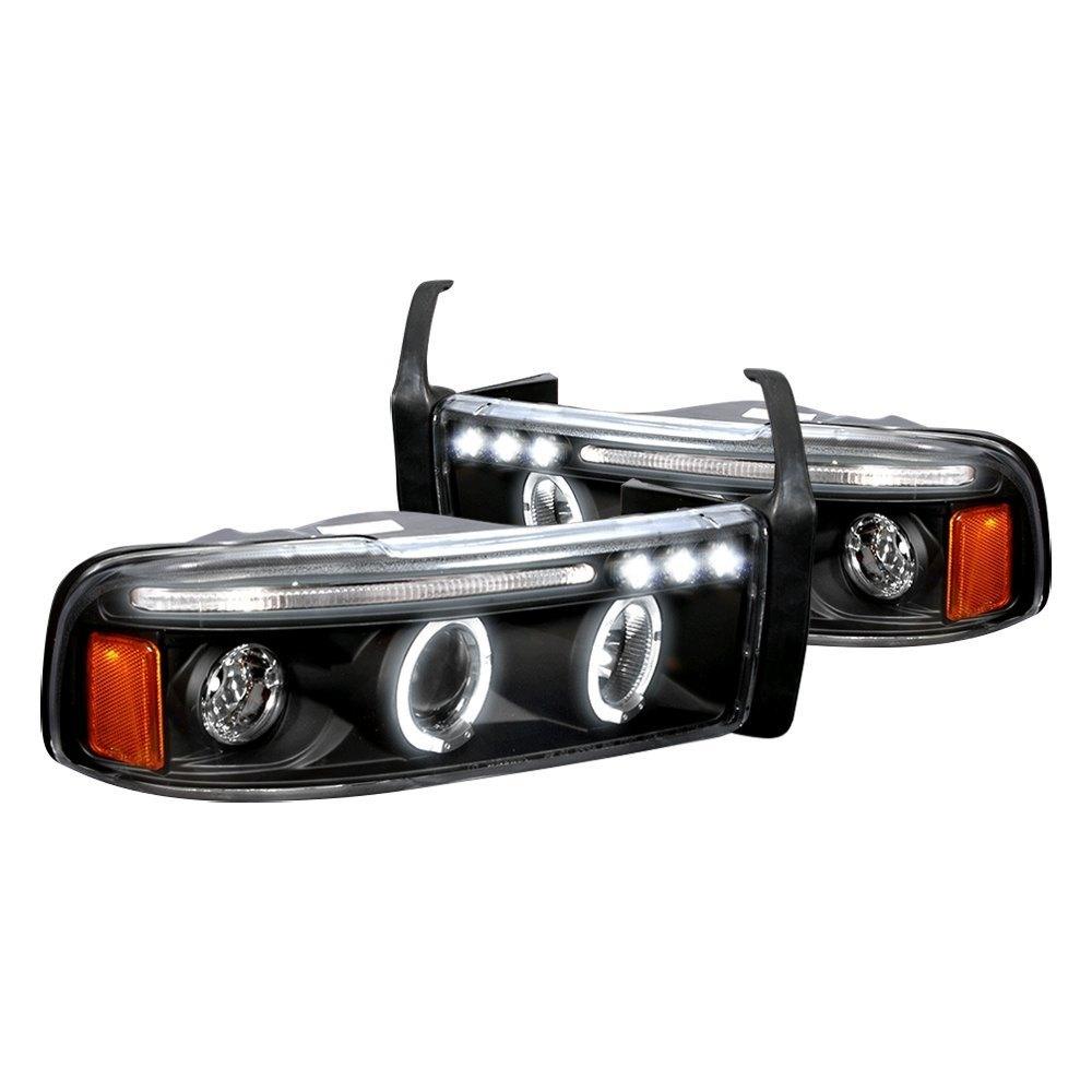 Spec-D Projector Headlights Dodge Ram (94-01) Dual LED Halo - Black or Chrome