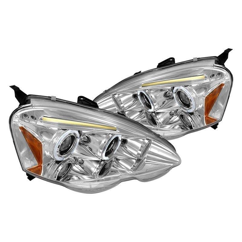 Spec-D Projector Headlights Acura RSX (2002-2004) LED Dual Halo - Black or Chrome