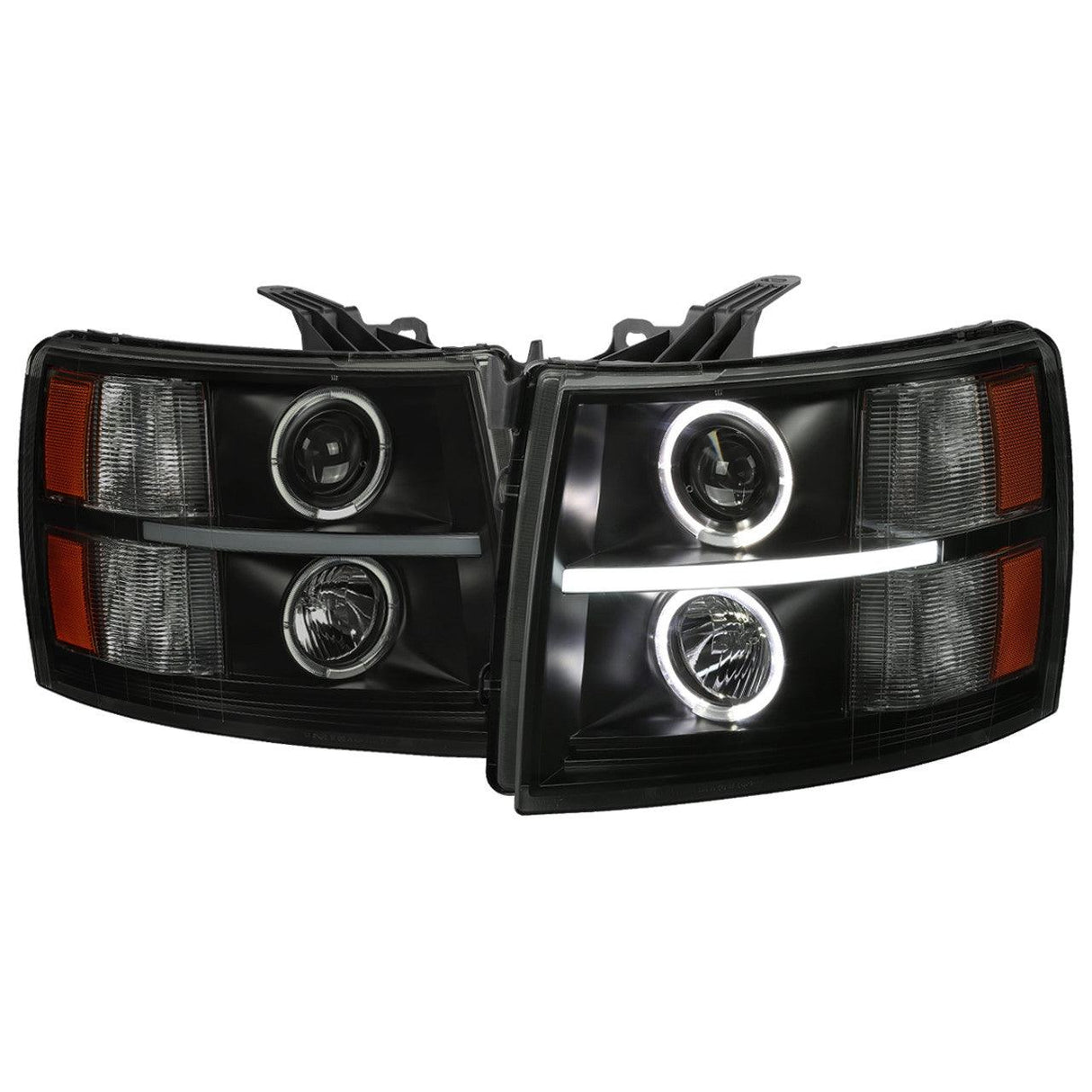 Spec-D Projector Headlights Chevy Silverado 1500 (07-14) Dual Halo - Black or Chrome