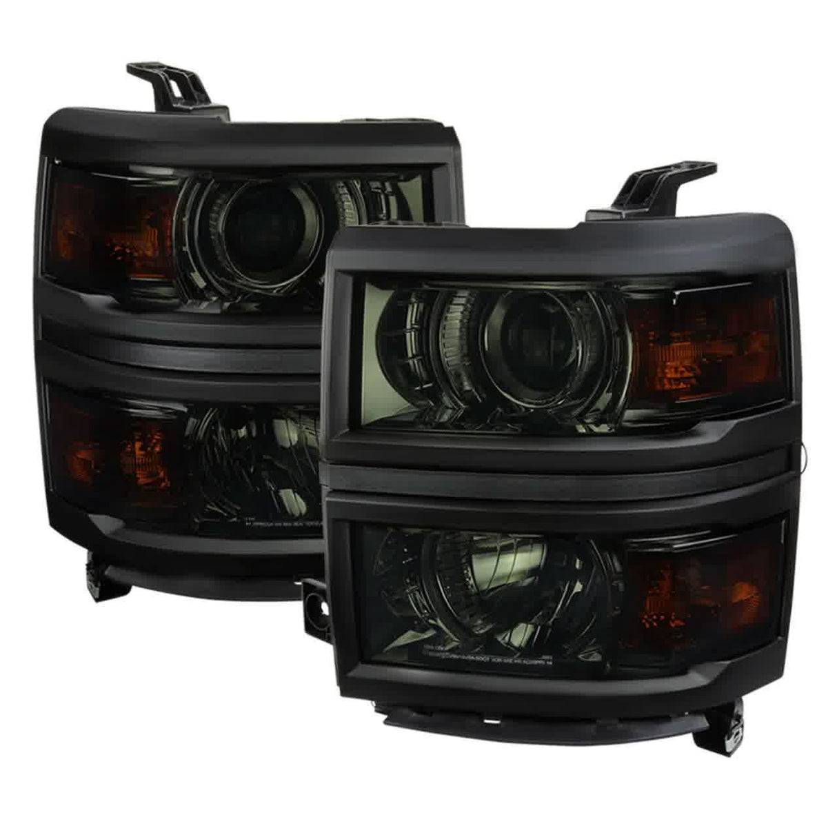 Spec-D Projector Headlights Chevy Silverado 1500 (2014-2015) Amber Corners / Black Housing