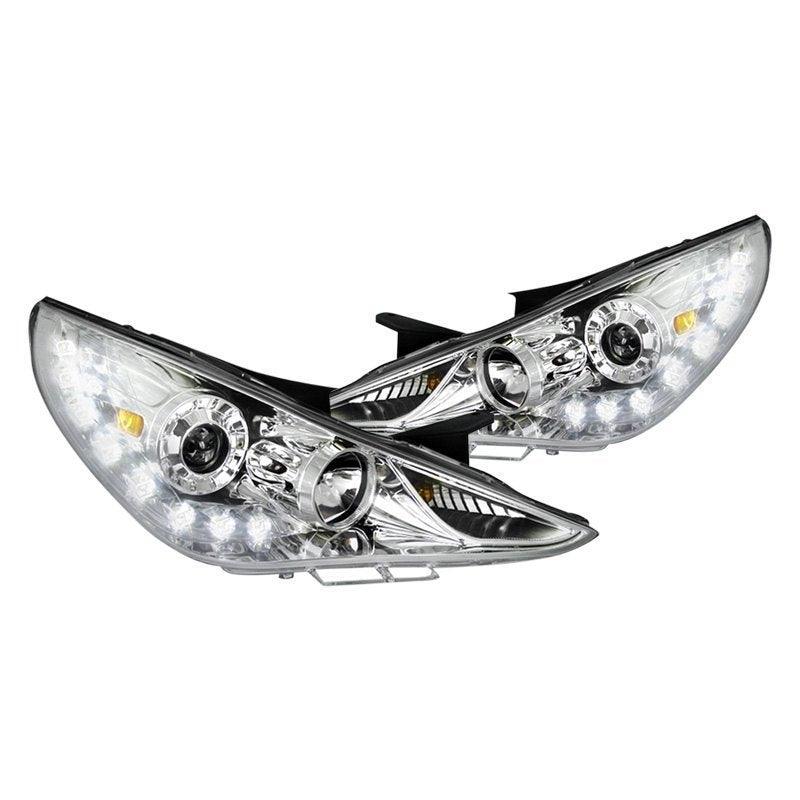 Spec-D Projector Headlights Hyundai Sonata (2011-2014) LED DRL - Black or Chrome