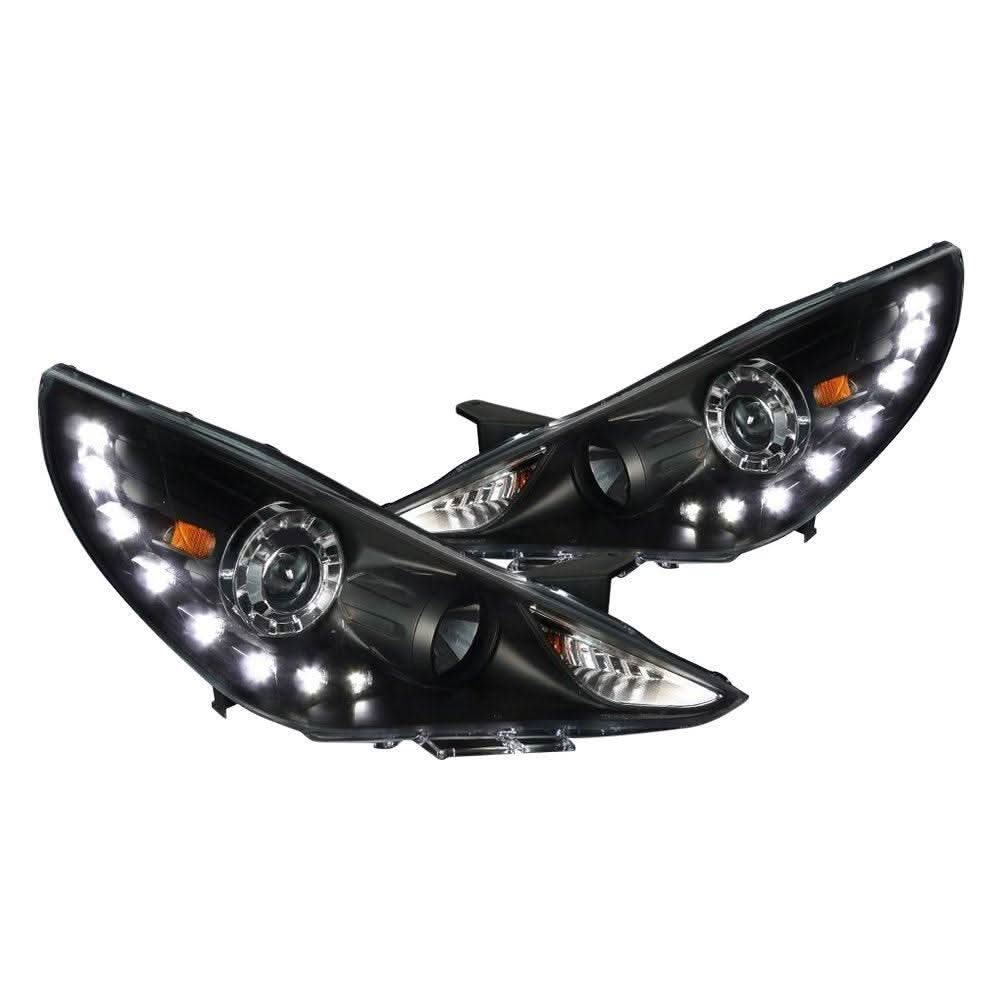 Spec-D Projector Headlights Hyundai Sonata (2011-2014) LED DRL - Black or Chrome
