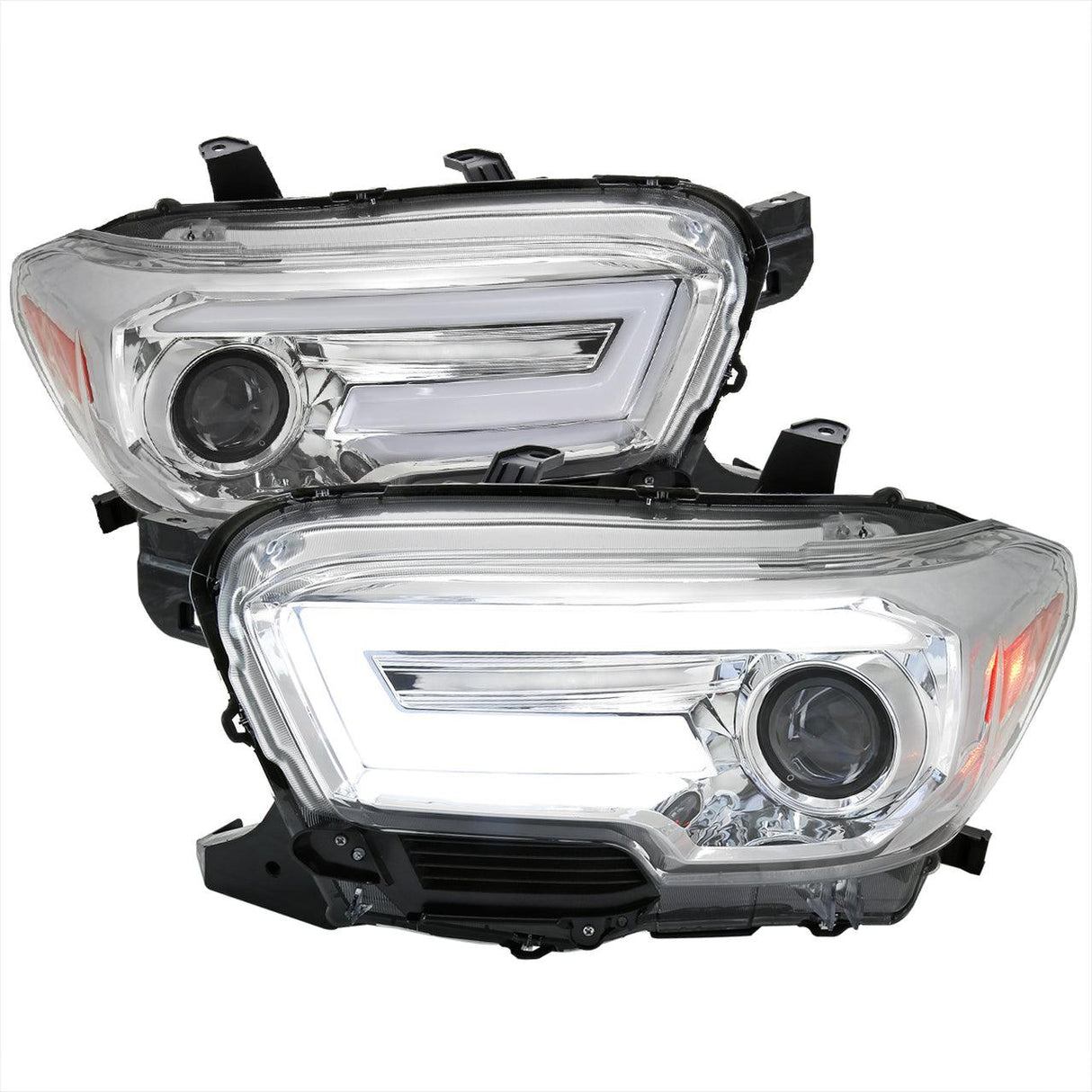Spec-D Projector Headlights Toyota Tacoma (2016-2022) Switchback Sequential LED DRL - Black / Chrome / Smoked