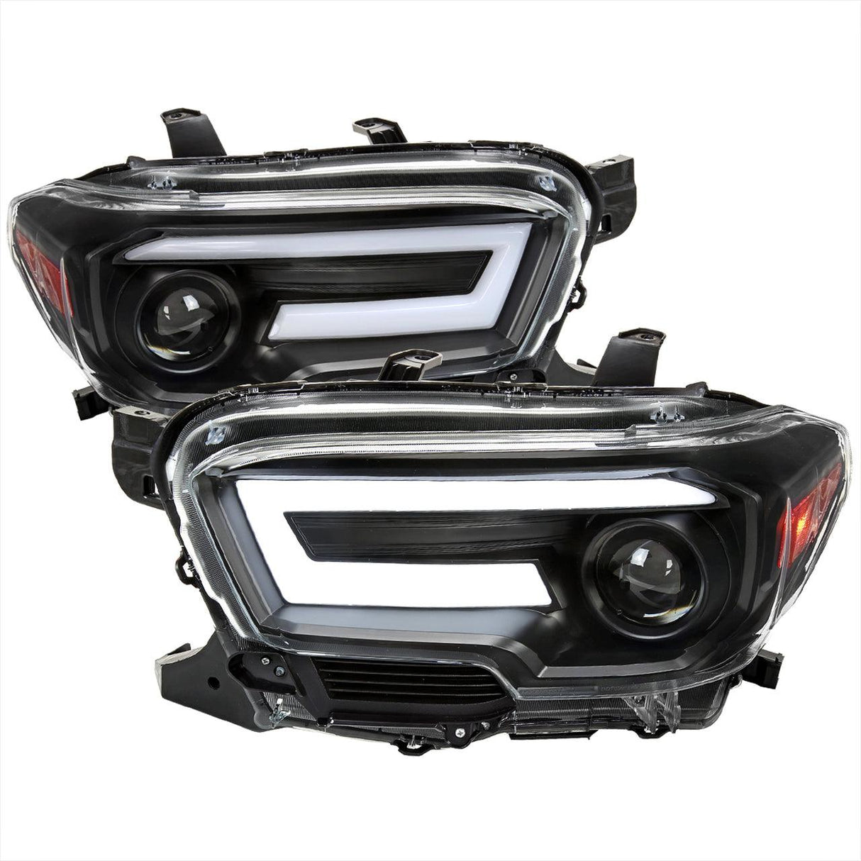 Spec-D Projector Headlights Toyota Tacoma (2016-2022) Switchback Sequential LED DRL - Black / Chrome / Smoked