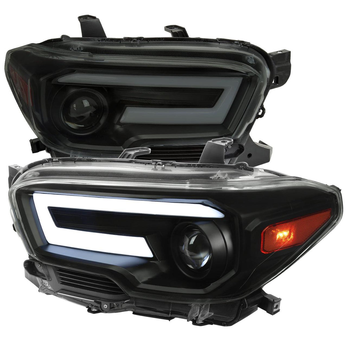 Spec-D Projector Headlights Toyota Tacoma (2016-2022) Switchback Sequential LED DRL - Black / Chrome / Smoked