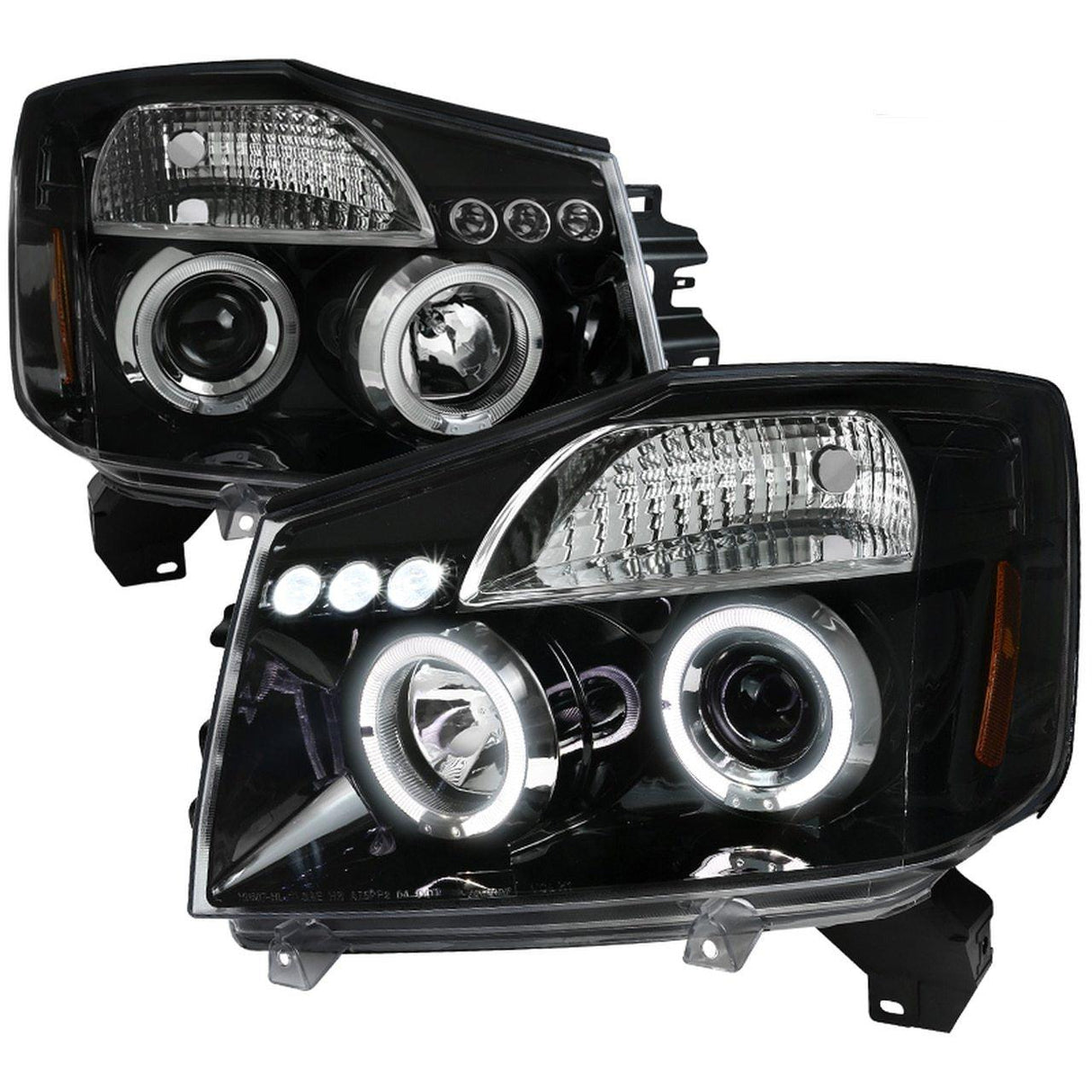 Spec-D Projector Headlights Nissan Titan (04-15) Armada (04-07) LED Dual Halo - Black or Chrome
