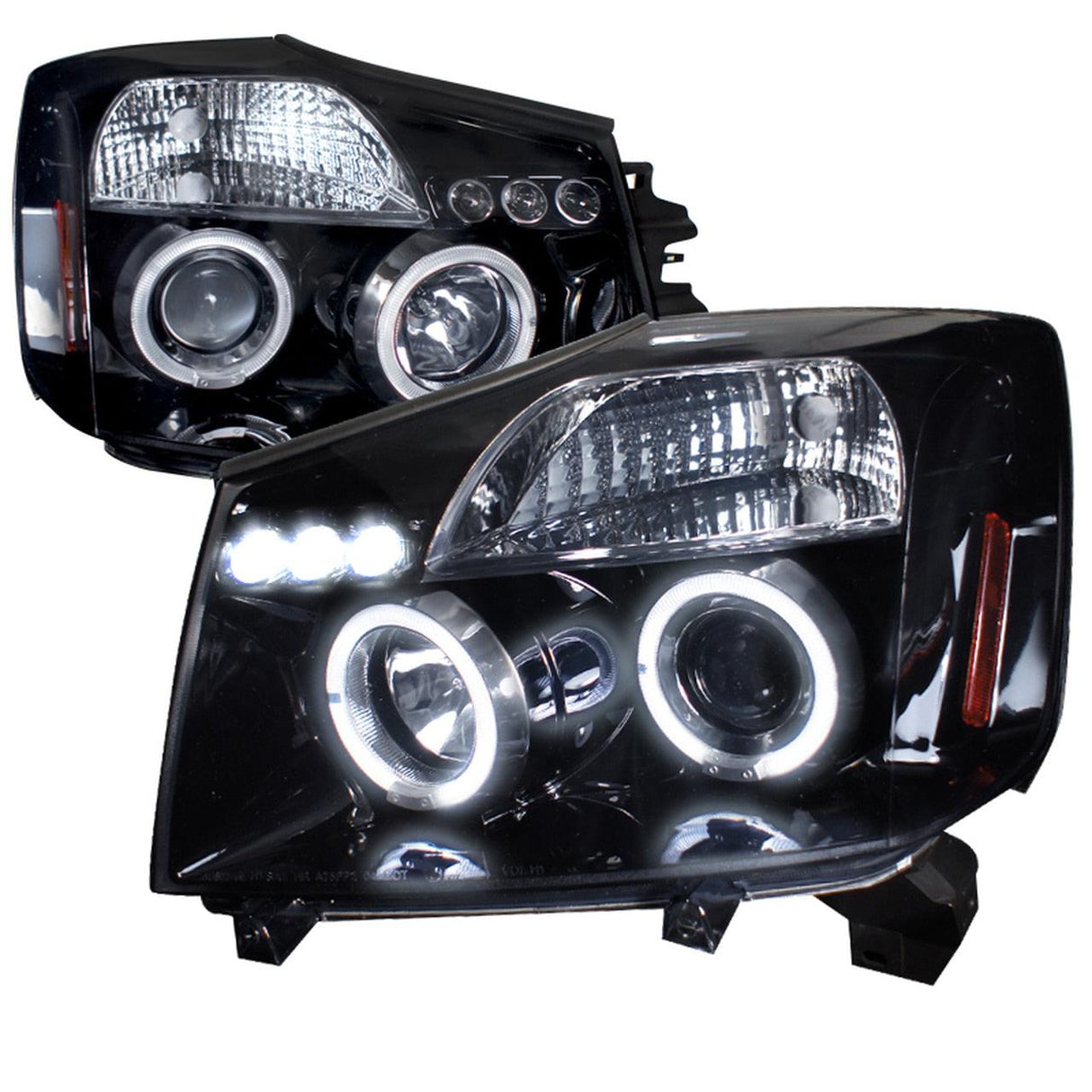 Spec-D Projector Headlights Nissan Titan (04-15) Armada (04-07) LED Dual Halo - Black or Chrome