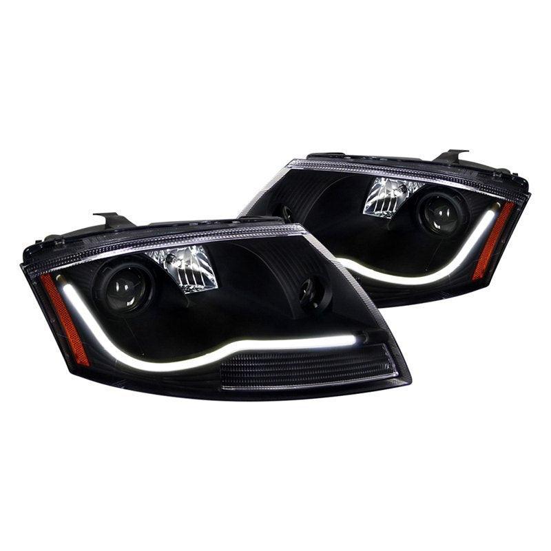 Spec-D Projector Headlights Audi TT (99-06) LED Strip - Black / Smoke / Chrome
