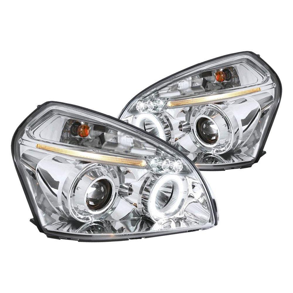 Spec-D Projector Headlights Hyundai Tucson (2005-2007) w/ LED Halo - Black or Chrome