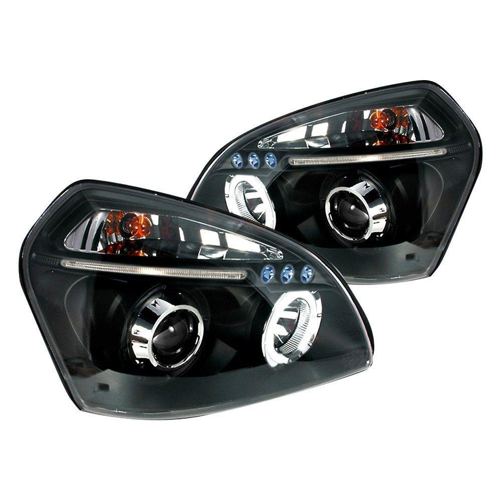 Spec-D Projector Headlights Hyundai Tucson (2005-2007) w/ LED Halo - Black or Chrome