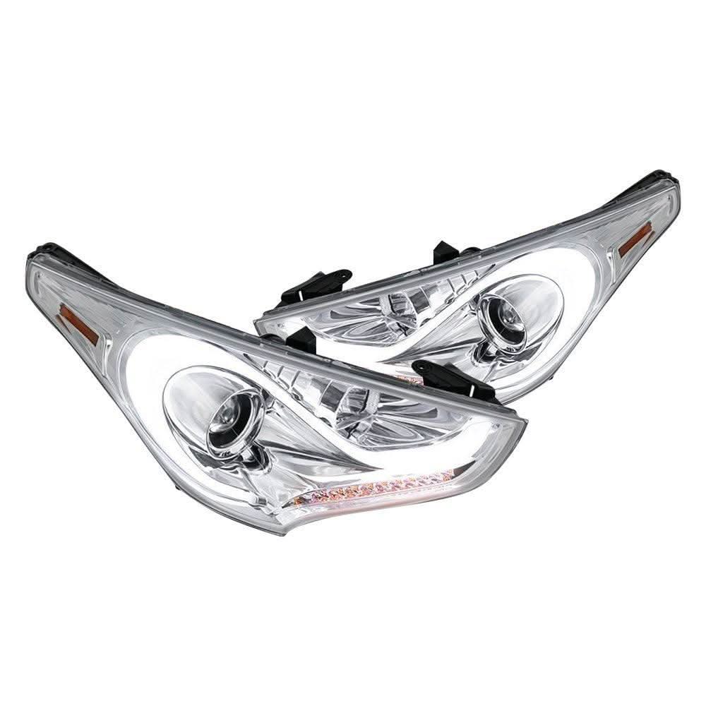 Spec-D Projector Headlights Hyundai Veloster (2012-2017) LED Sequential - Black or Chrome