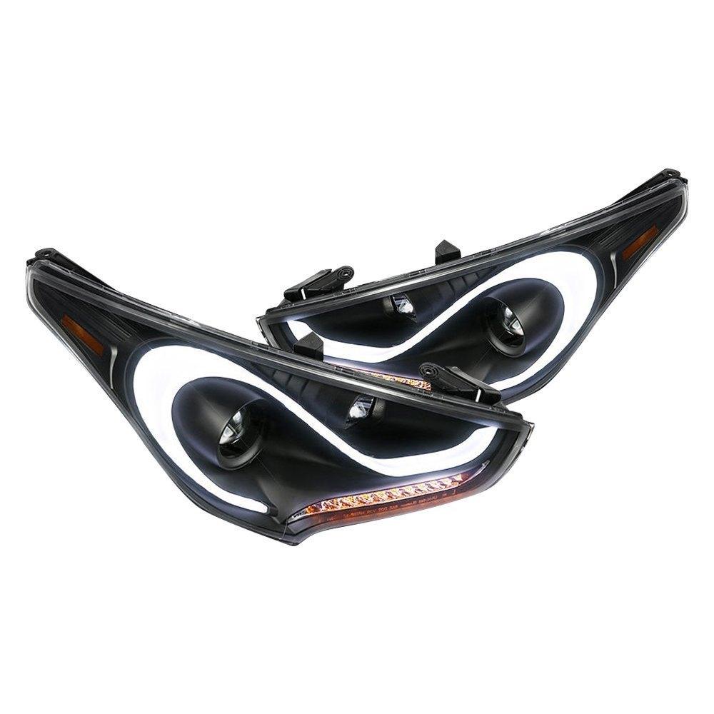 Spec-D Projector Headlights Hyundai Veloster (2012-2017) LED Sequential - Black or Chrome