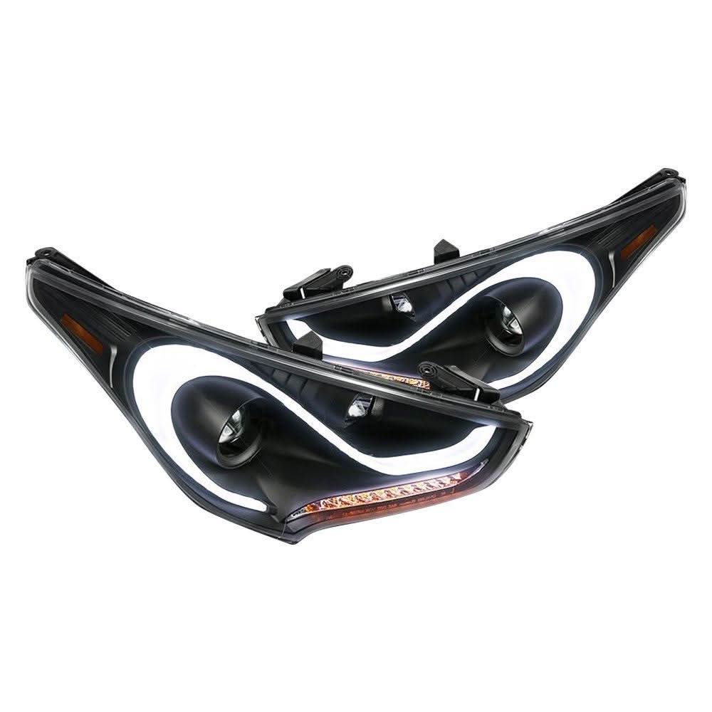 Spec-D Projector Headlights Hyundai Veloster (2012-2017) LED Sequential - Black or Chrome
