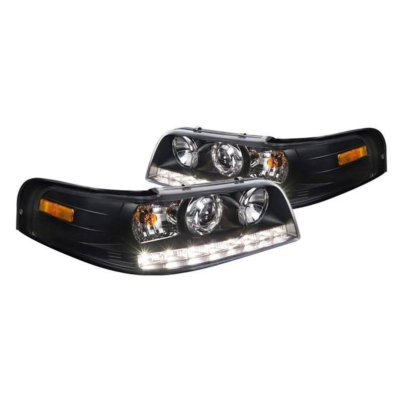 Spec-D Projector Headlights Ford Crown Victoria (1998-2011) w/ LED Strip - Black or Chrome
