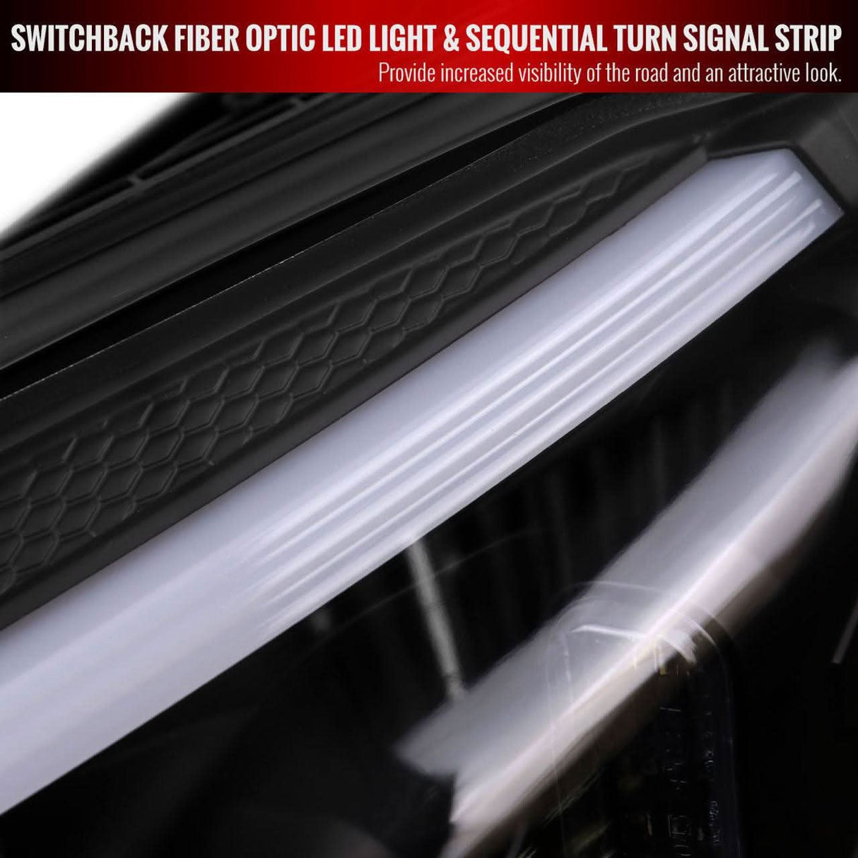 Mercedes C250 C300 C400 C450 Sedan W205 - Black / Chrome Projector Headlights LED DRL Bar (2015-2018) - K2 Industries