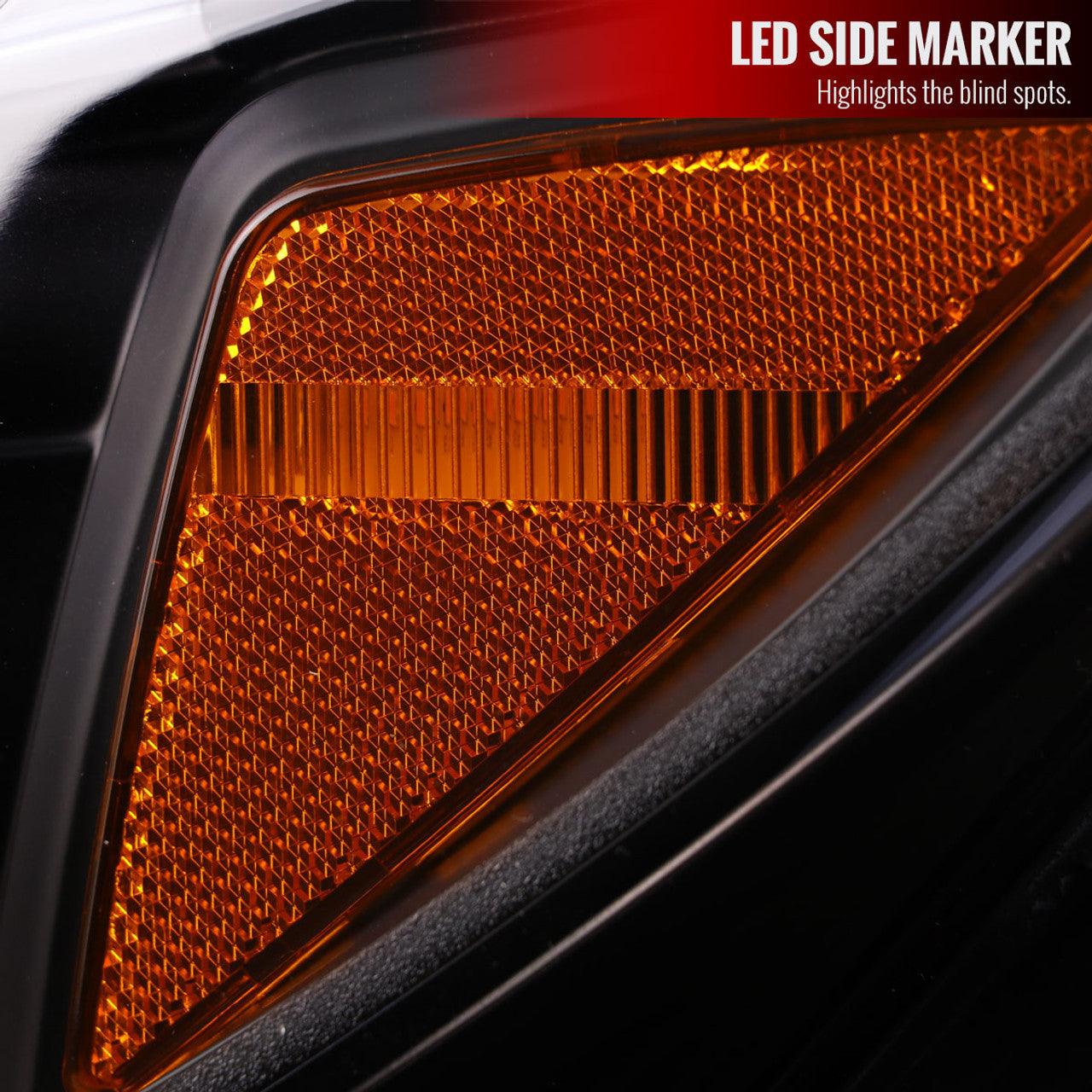 Mercedes C250 C300 C400 C450 Sedan W205 - Black / Chrome Projector Headlights LED DRL Bar (2015-2018) - K2 Industries