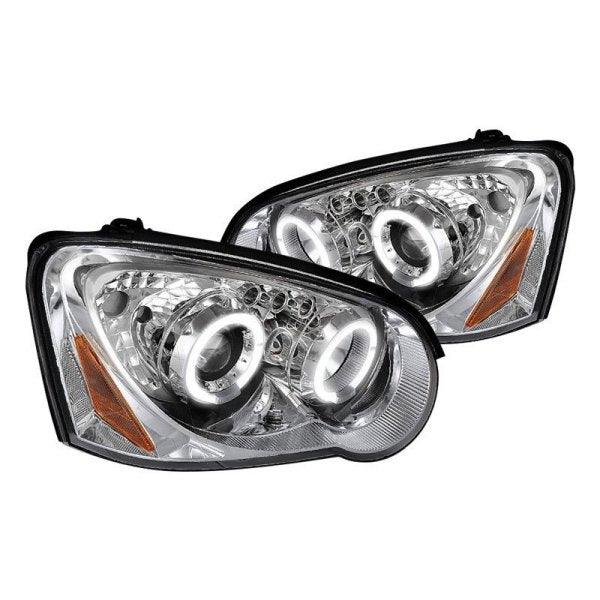 Spec-D Projector Headlights Subaru WRX / Outback (04-05) Dual Halo LED - Black or Chrome