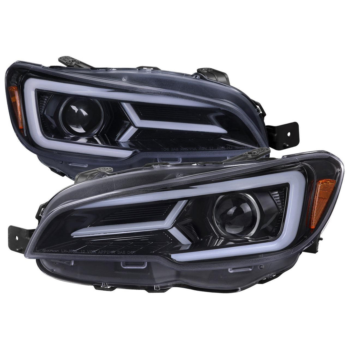 Spec-D Projector Headlights Subaru WRX STi (2015-2021) Black w/ Sequential Switchback LED DRL