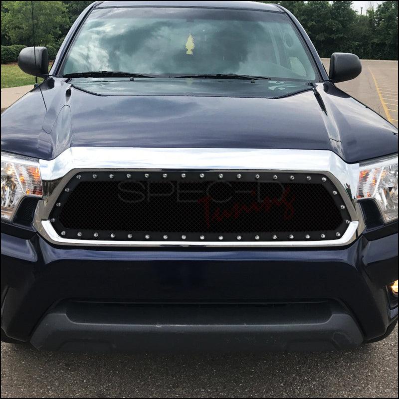Spec-D Grill Insert Toyota Tacoma (2012-2015) Mesh Black Rivet Style