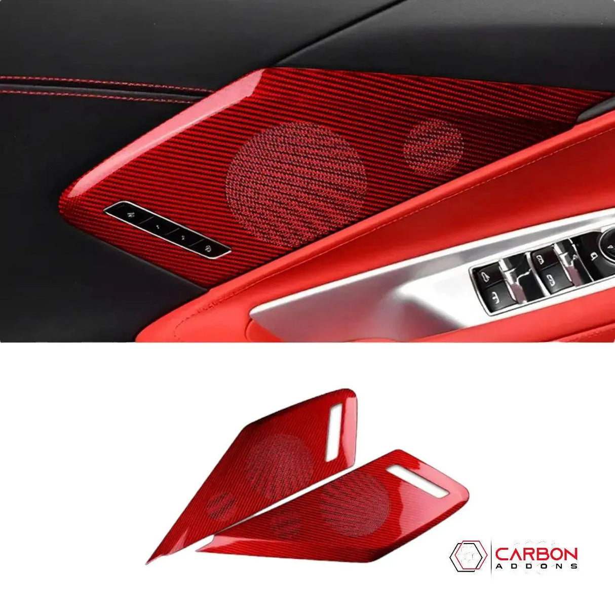 C8 Corvette Carbon Fiber Door Speaker Trim Cover