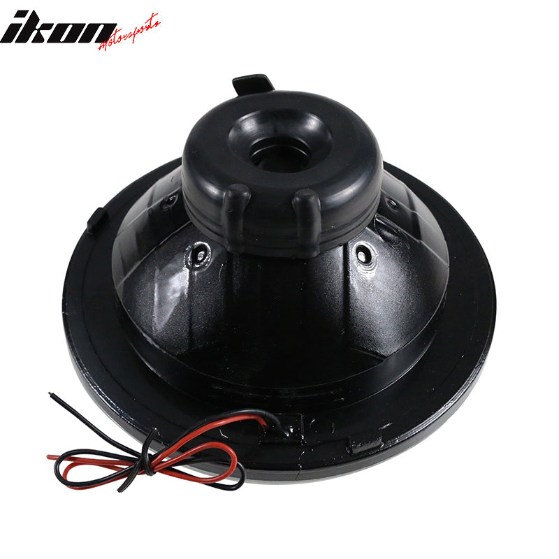 Universal 2PCS 5" Round Headlights Angel Eye Crystal Clear Red Halo