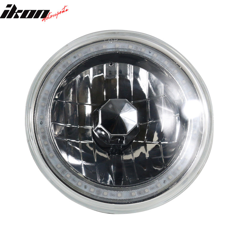 Universal 7In Round Chrome With RGB Halo Projector Headlights H4