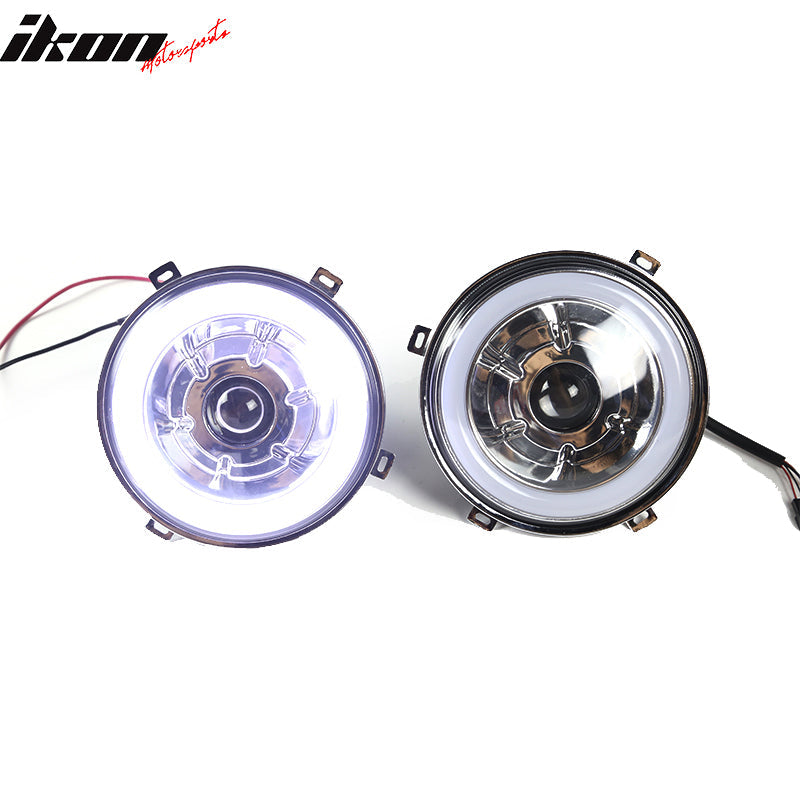 1997-2016 Jeep Wrangler 7 in Halo Angel Eyes LED Projector Headlights