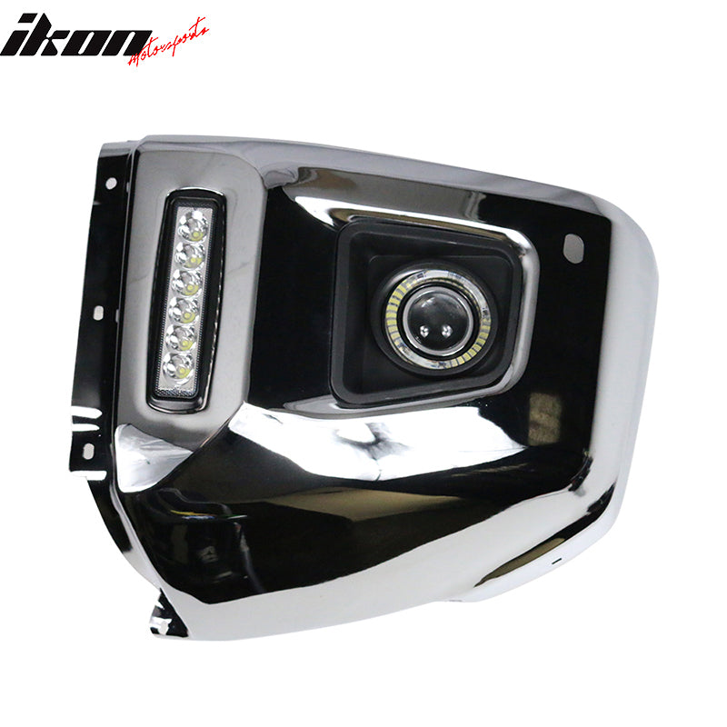 2014-2019 Toyota Tundra Chrome Halo Projector LED Bumper Fog Lights