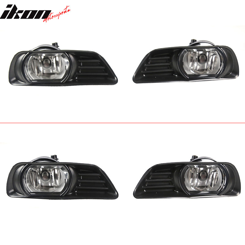 2007-2009 Toyota Camry 2PC Front Bumper Fog Lights Clear W/Black Bezel