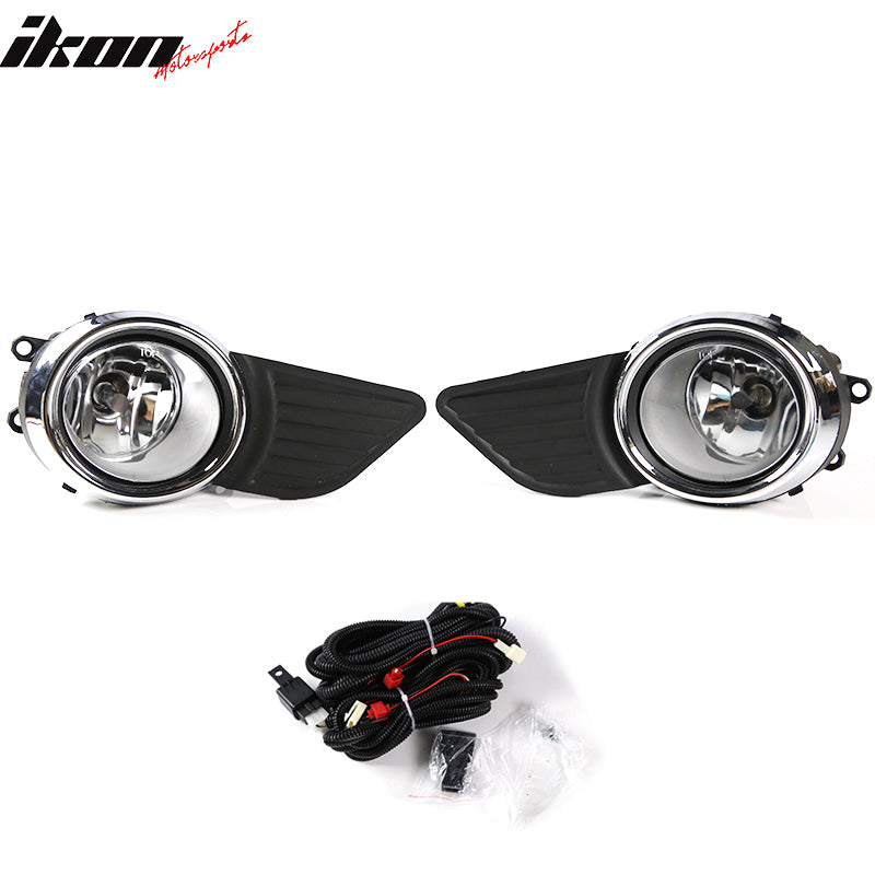 2011-2017 Toyota Sienna Chrome Clear Front Bumper Fog Lights Lamps