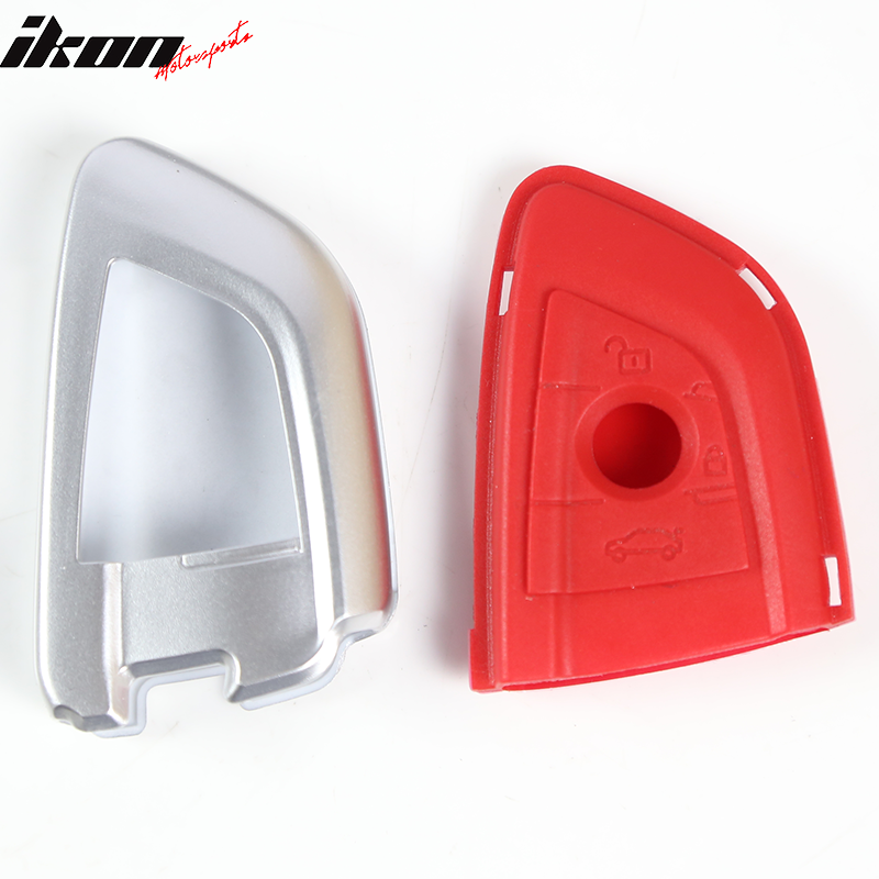 For BMW Blade 3 Car Remote Key Fob Shell Holder Case Cover Silver Red