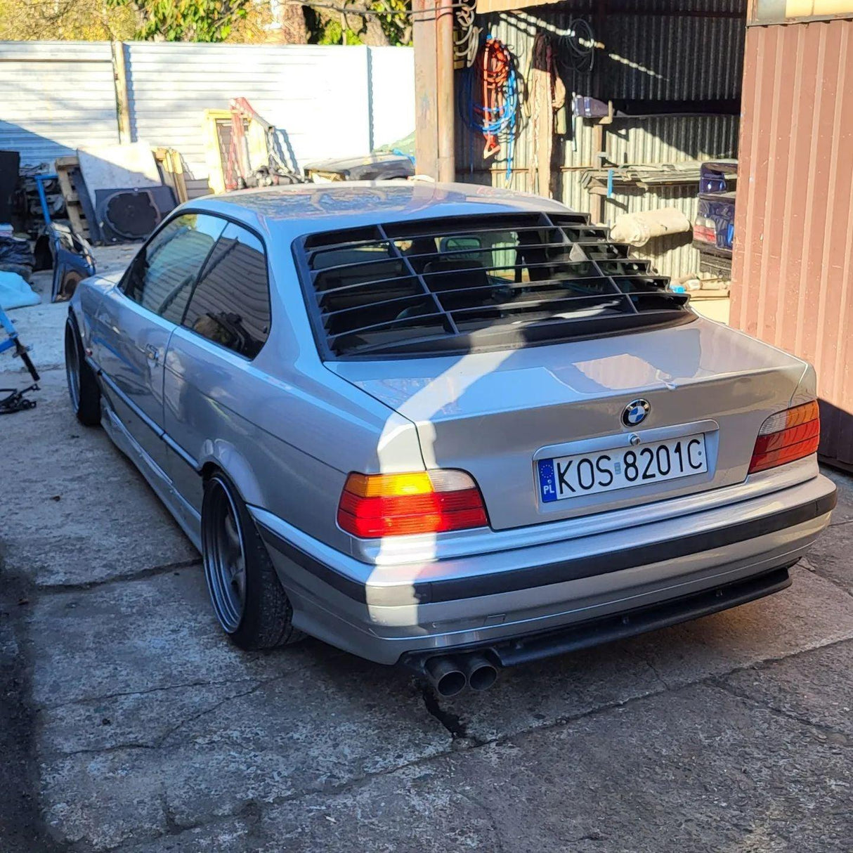 BMW E36 Coupe Series 3 Black Back Windshield Louvers (1992 - 1999) - K2 Industries